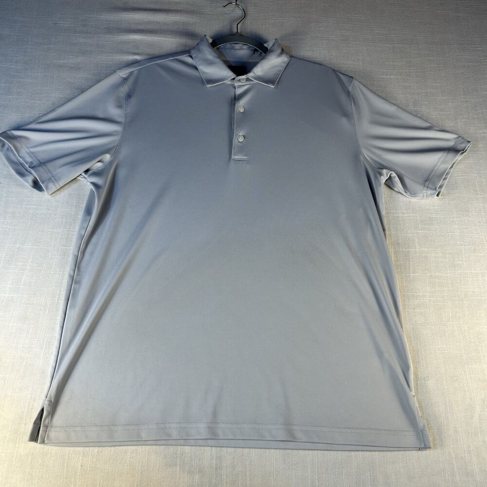 Greg Norman Play Dry 1/4 Button Down Polo‎ Golf Shirt Size Large Navy Blue